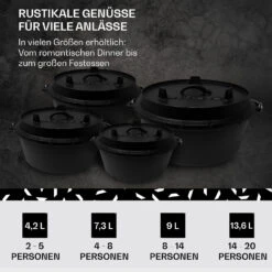Guernsey Premium Dutch Oven 12.0 BBQ-Topf Gusseisen Voreingebrannt Größe XL / 12 Qt 14 Guernsey Premium Dutch Oven 12.0 BBQ-Topf Gusseisen Voreingebrannt Größe XL / 12 Qt -Haushaltsgerätegeschäft 10038640 de 0006 usp