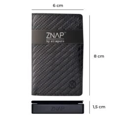 ZNAP Slim Wallet 8 Karten Münzfach 8 X 1,5 X 6 Cm (BxHxT) RFID-Schutz -Haushaltsgerätegeschäft 10038751 yy 0008 dimensions