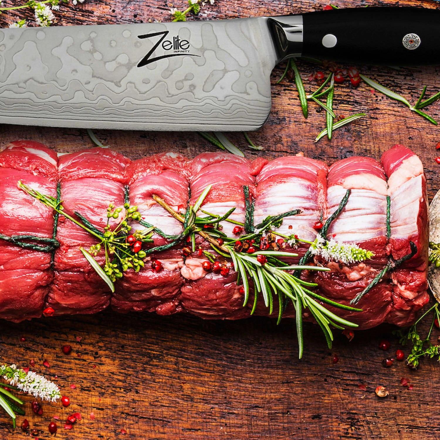 Executive-Plus Serie 10" Kochmesser 61 HRC Damaszenerstahl 6 Executive-Plus Serie 10" Kochmesser 61 HRC Damaszenerstahl – Bild 4