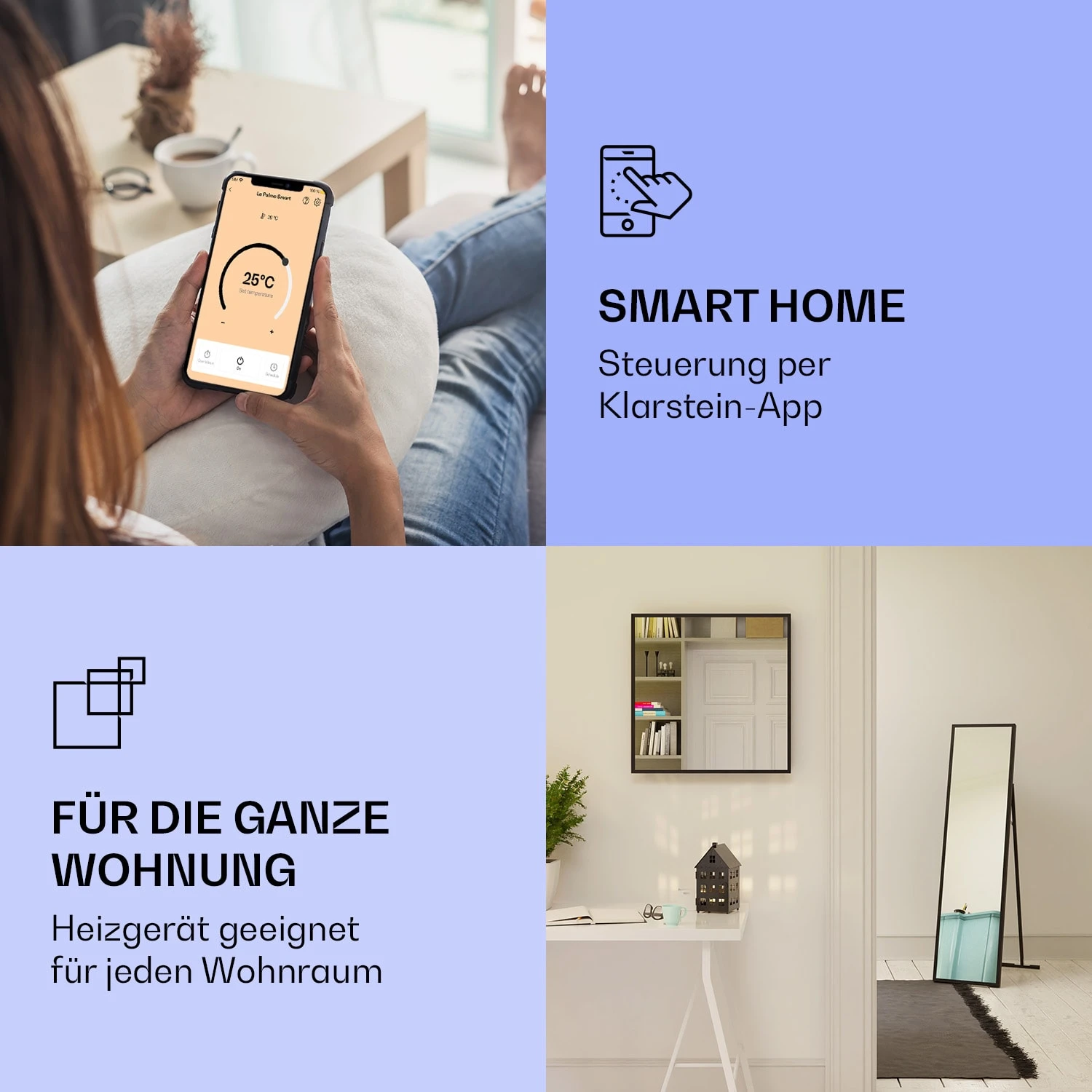 La Palma 900 Smart Infrarotstrahler Konvektor 40x160cm 900W Spiegel Standfuß 5 La Palma 900 Smart Infrarotstrahler Konvektor 40x160cm 900W Spiegel Standfuß – Bild 3