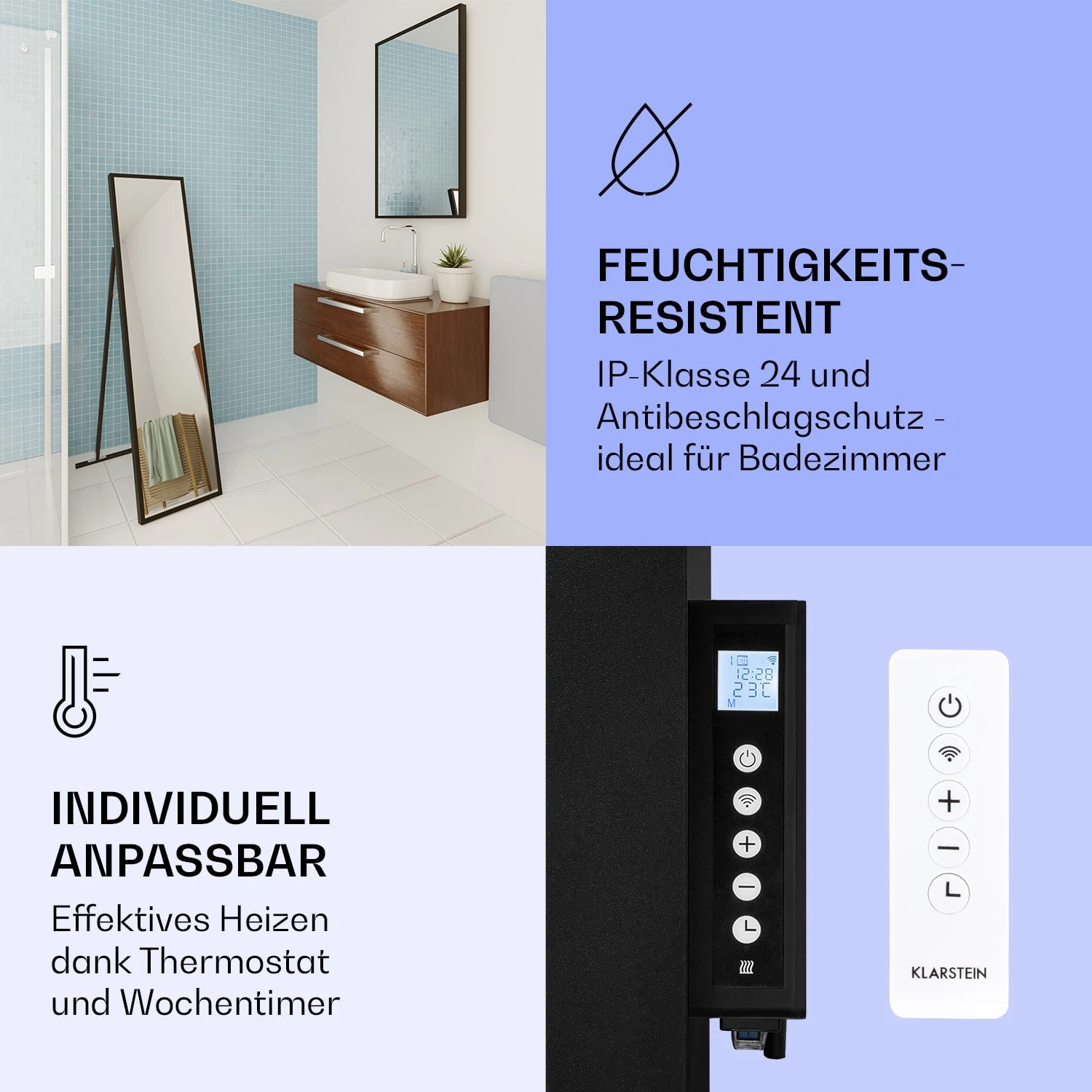 La Palma 900 Smart Infrarotstrahler Konvektor 40x160cm 900W Spiegel Standfuß 9 La Palma 900 Smart Infrarotstrahler Konvektor 40x160cm 900W Spiegel Standfuß – Bild 7