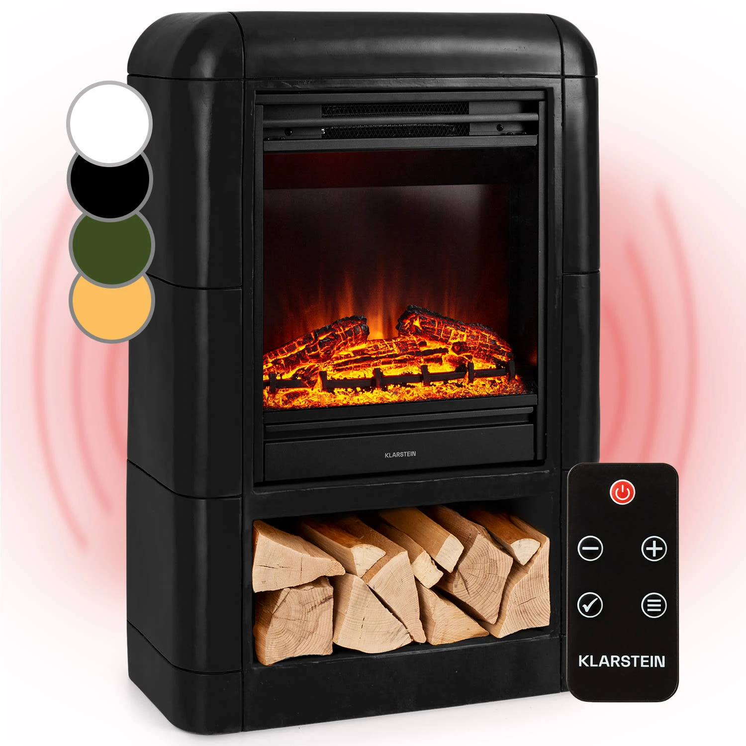 Dukono Elektrokamin 1800 W LED-Flammen Heizlüfter Timer Holzfach 3 Dukono Elektrokamin 1800 W LED-Flammen Heizlüfter Timer Holzfach