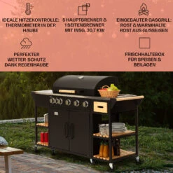 Jersey Outdoor Kitchen Gasgrill 20,7 KW 5+1 Brenner Mobil Regenschutz 11 Jersey Outdoor Kitchen Gasgrill 20,7 KW 5+1 Brenner Mobil Regenschutz -Haushaltsgerätegeschäft 10039855 de 0002 usp
