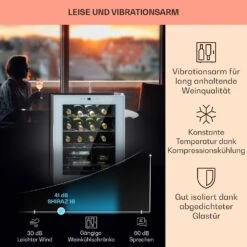 Shiraz 16 Quartz Weinkühlschrank 42l Touch-Bedienfeld 160 W 5-18 °C -Haushaltsgerätegeschäft 10039901 DE 0004 usp
