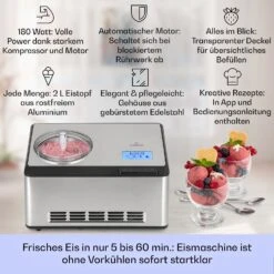 Dolce Bacio Smart Eiscremebereiter Yogurtmaker Kompressor 2 Liter WiFi Touch Edelstahl 11 Dolce Bacio Smart Eiscremebereiter Yogurtmaker Kompressor 2 Liter WiFi Touch Edelstahl -Haushaltsgerätegeschäft 10040048 de 0002 logo