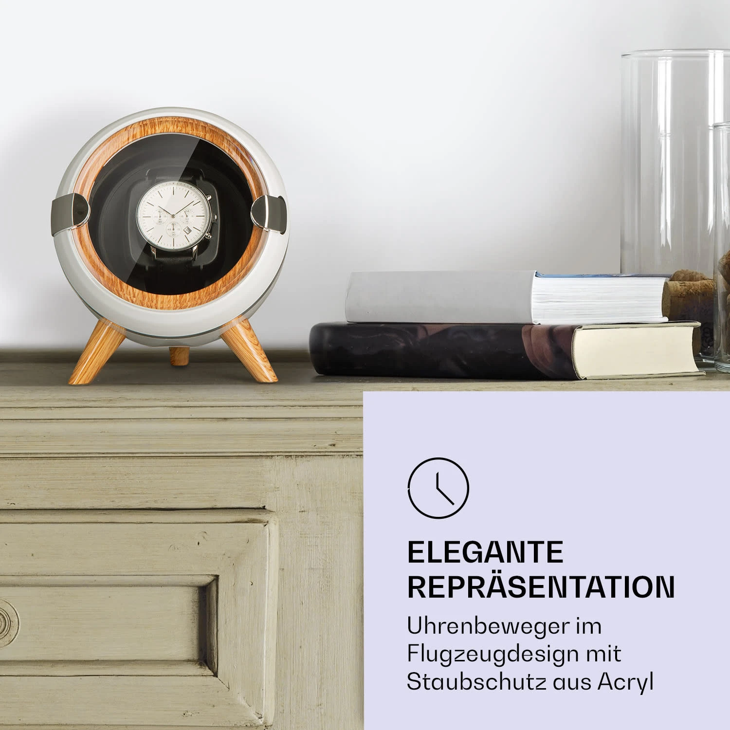 Sindelfingen Uhrenbeweger Rechts-Links-Lauf 1 Uhr Schwarz 4 Sindelfingen Uhrenbeweger Rechts-Links-Lauf 1 Uhr Schwarz – Bild 2