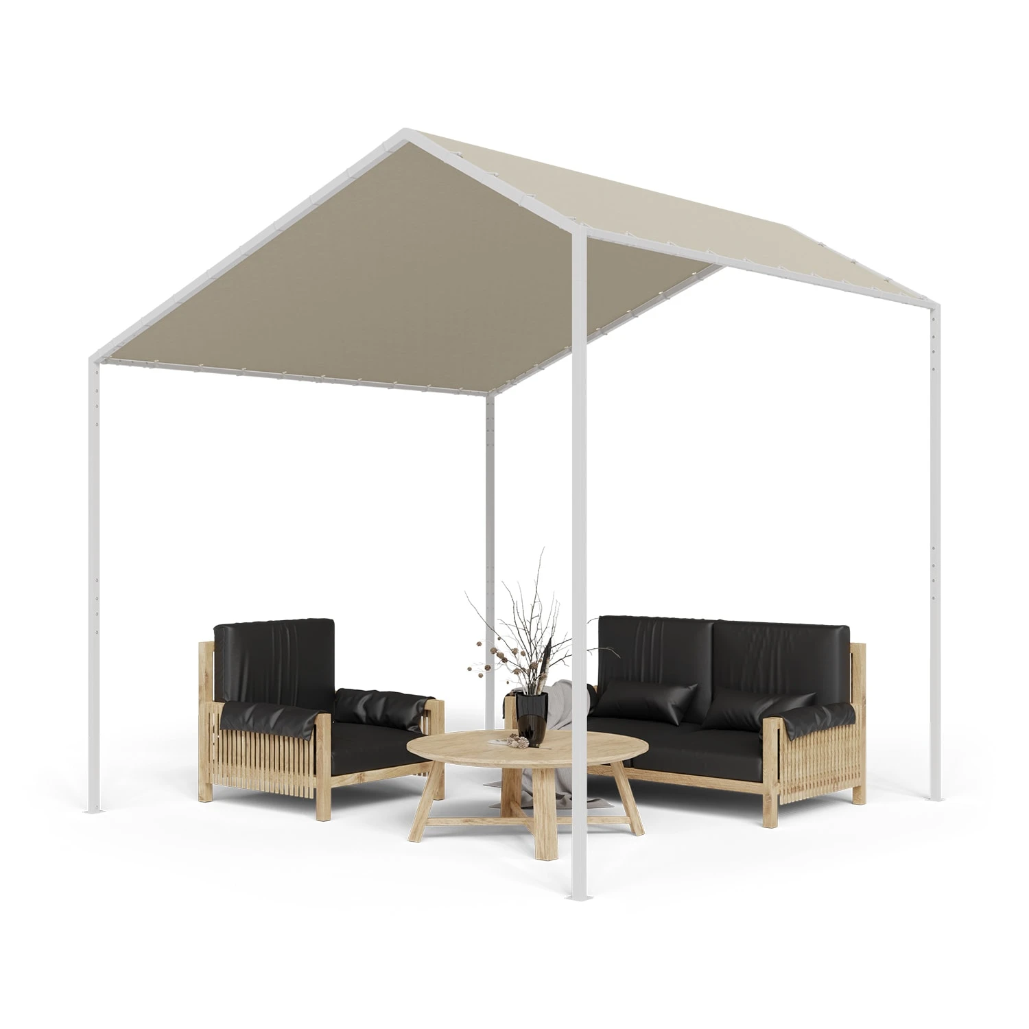 Blumfeldt La Rochelle Gazebo Schrägdach UV 50+ Aluminium Polyester 3 Blumfeldt La Rochelle Gazebo Schrägdach UV 50+ Aluminium Polyester