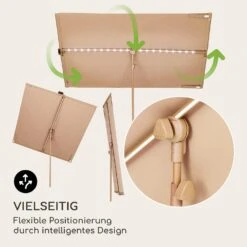 Blumfeldt Bayonne Sonnenschirm 130 X 180 Cm Polyester UV 50 Solar LED -Haushaltsgerätegeschäft 10040103 de 0004 logo