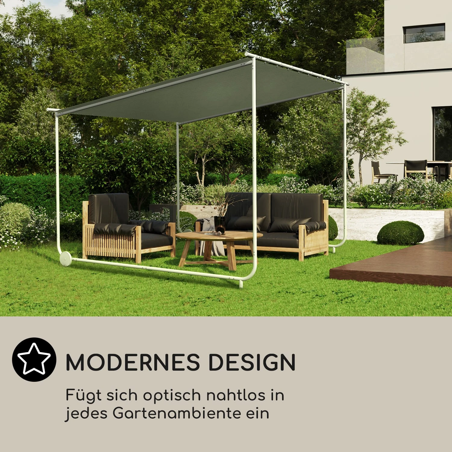Nantes Pavillon Gazebo Sonnendach 3x3m Polyester Stahlrahmen UV50+ Bodenrollen 7 Nantes Pavillon Gazebo Sonnendach 3x3m Polyester Stahlrahmen UV50+ Bodenrollen – Bild 5
