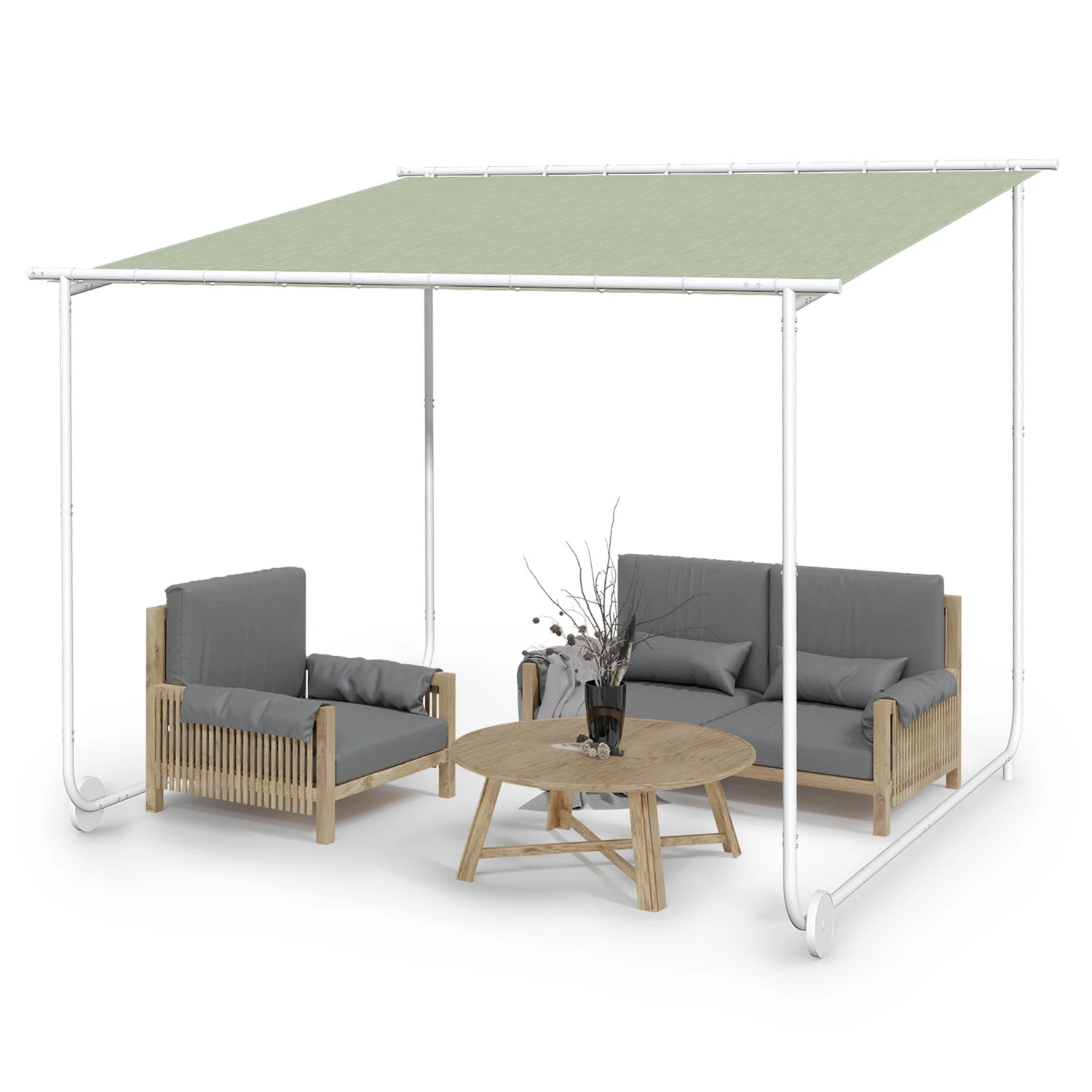Nantes Pavillon Gazebo Sonnendach 3x3m Polyester Stahlrahmen UV50+ Bodenrollen 3 Nantes Pavillon Gazebo Sonnendach 3x3m Polyester Stahlrahmen UV50+ Bodenrollen