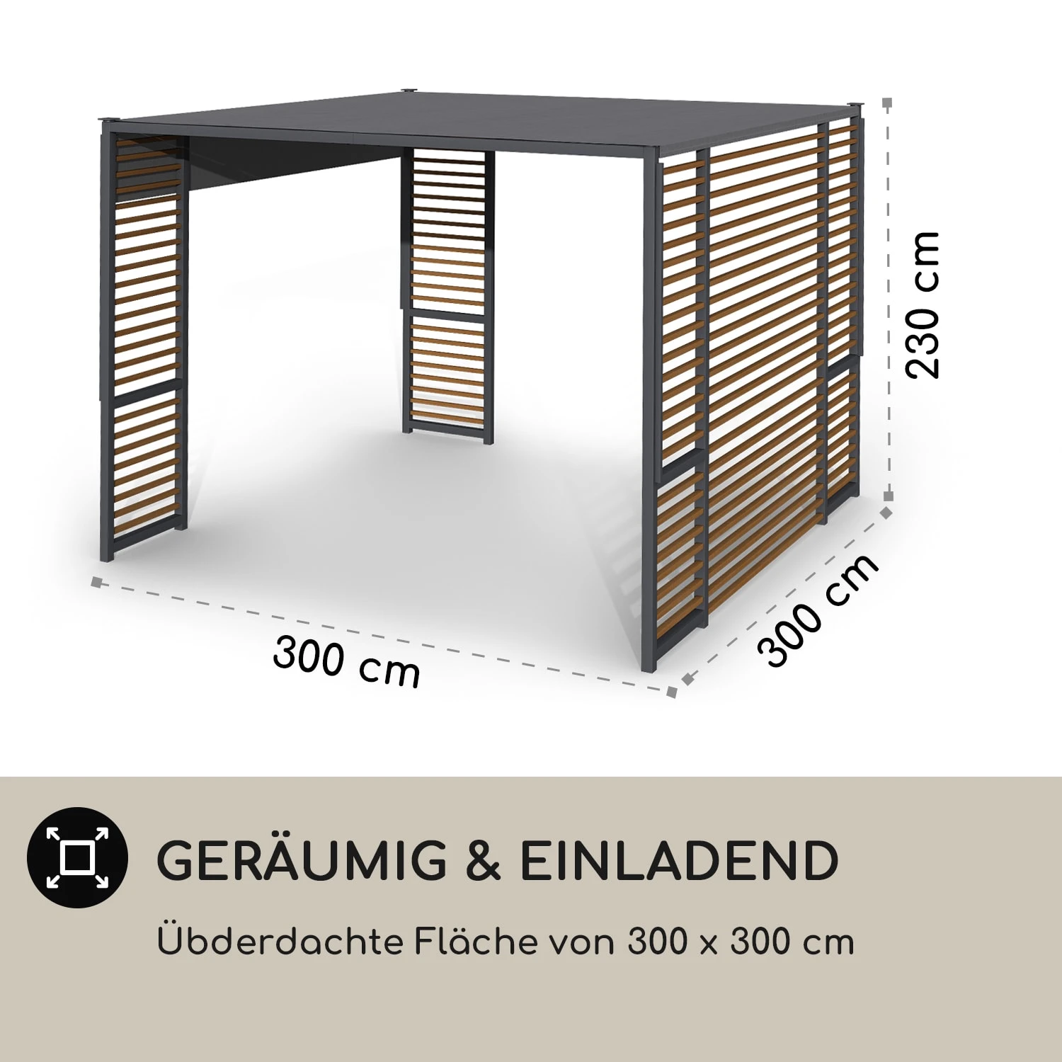 Valence Gazebo 3x3 M UV50+ Wasserabweisend LED-Solar-Beleuchtung Solar-Panel 8 Valence Gazebo 3x3 M UV50+ Wasserabweisend LED-Solar-Beleuchtung Solar-Panel – Bild 6
