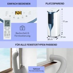 New Breeze 9 Mobile Klimaanlage 4-in-1 9.000 BTU / 2,6 KW EEK A Bodenrollen Timer -Haushaltsgerätegeschäft 10040155 de 0006 usp