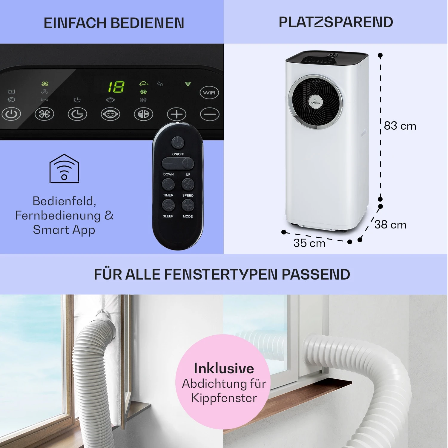 Kraftwerk Eco Smart 11 Klimaanlage 3-in-1 11500 BTU App Fernbedienung 8 Kraftwerk Eco Smart 11 Klimaanlage 3-in-1 11500 BTU App Fernbedienung – Bild 6