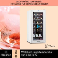 Shiraz 18 Slim Uno Weinkühlschrank 50l 18Fl Touch-Bedienfeld 5-18°C -Haushaltsgerätegeschäft 10040215 de 0003 usp