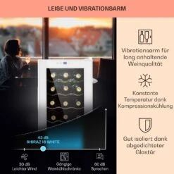 Shiraz 18 Slim Uno Weinkühlschrank 50l 18Fl Touch-Bedienfeld 5-18°C -Haushaltsgerätegeschäft 10040215 de 0004 usp
