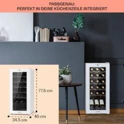 Shiraz 18 Slim Uno Weinkühlschrank 50l 18Fl Touch-Bedienfeld 5-18°C -Haushaltsgerätegeschäft 10040215 de 0006 usp