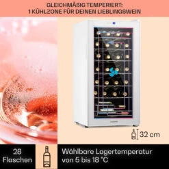 Shiraz 28 Uno Weinkühlschrank 74l 28Fl Touch-Bedienfeld 5-18°C -Haushaltsgerätegeschäft 10040218 de 0003 usp