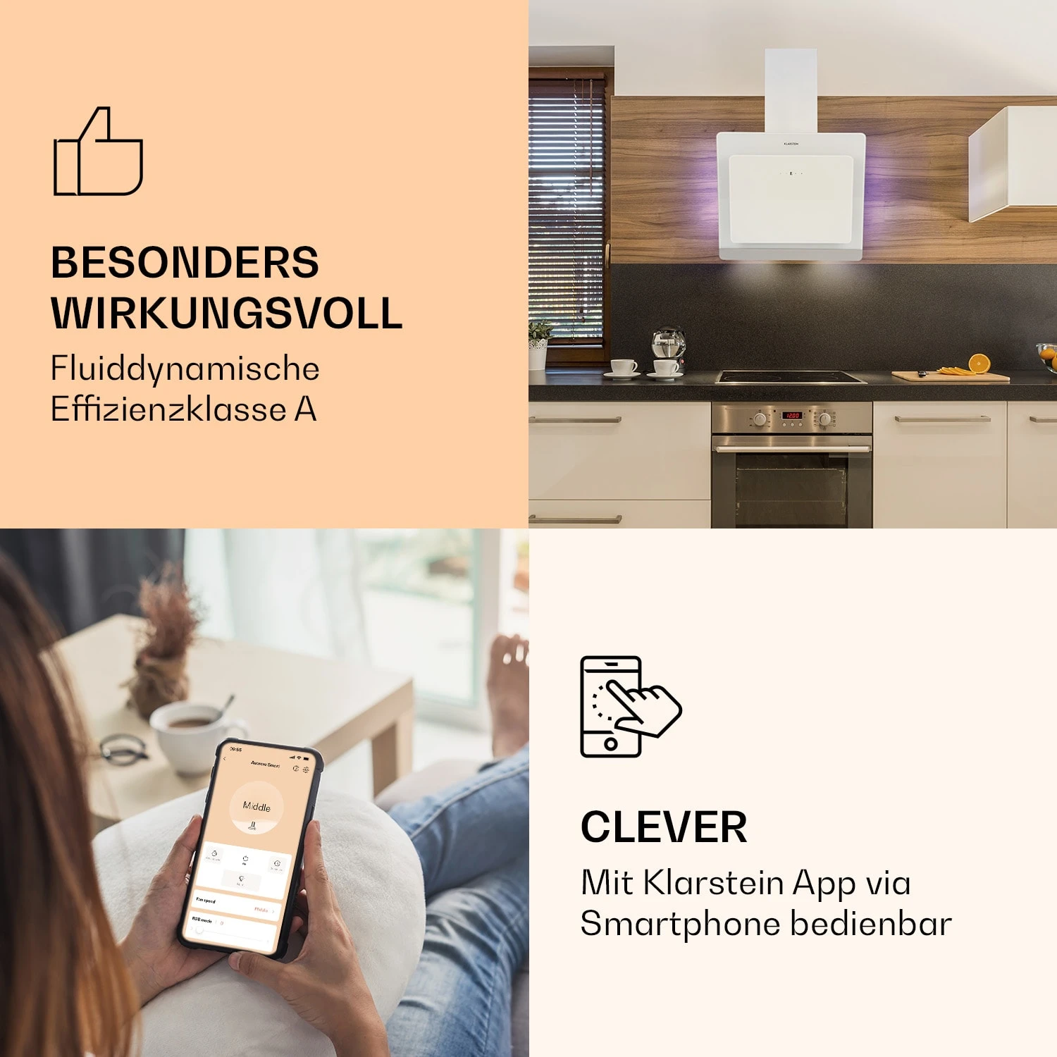 Aurora 60 Smart Dunstabzugshaube 550 M³/h 60cm Kopffrei Ambiente-Licht EEC A++ 5 Aurora 60 Smart Dunstabzugshaube 550 M³/h 60cm Kopffrei Ambiente-Licht EEC A++ – Bild 3