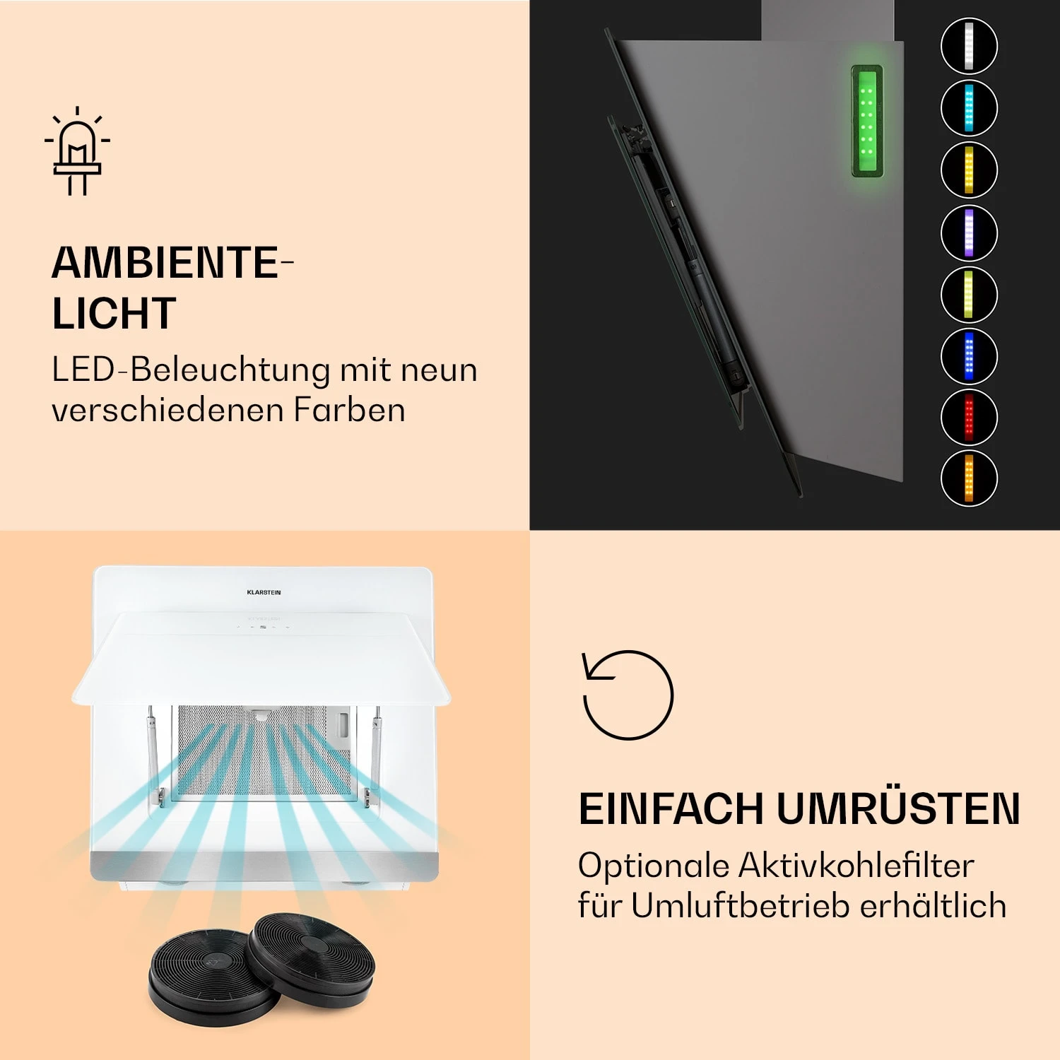 Aurora 60 Smart Dunstabzugshaube 550 M³/h 60cm Kopffrei Ambiente-Licht EEC A++ 7 Aurora 60 Smart Dunstabzugshaube 550 M³/h 60cm Kopffrei Ambiente-Licht EEC A++ – Bild 5