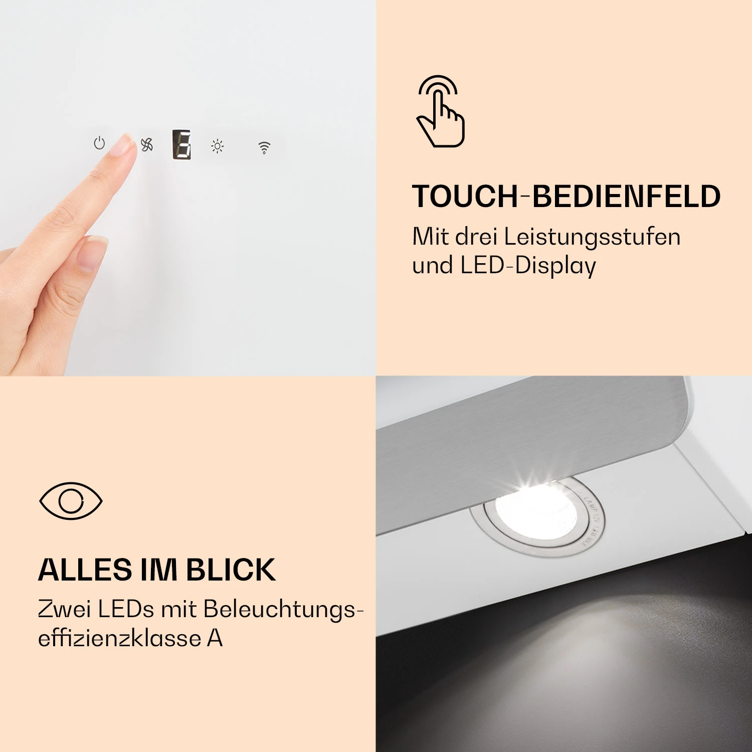 Aurora 60 Smart Dunstabzugshaube 550 M³/h 60cm Kopffrei Ambiente-Licht EEC A++ 8 Aurora 60 Smart Dunstabzugshaube 550 M³/h 60cm Kopffrei Ambiente-Licht EEC A++ – Bild 6