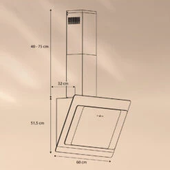 Aurora 60 Smart Dunstabzugshaube 550 M³/h 60cm Kopffrei Ambiente-Licht EEC A++ 16 Aurora 60 Smart Dunstabzugshaube 550 M³/h 60cm Kopffrei Ambiente-Licht EEC A++ -Haushaltsgerätegeschäft 10040235 yy 0007 dimensions