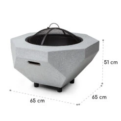 Blumfeldt Diamond Feuerschale Mit Grill MGO & Stahlschale Inkl. Funkenschutz -Haushaltsgerätegeschäft 10040241 yy 0007 dimensions
