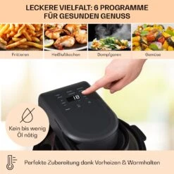 Vendure Heißluftfritteuse Mit Dampffunktion 1250W 5 Liter 6 Programme -Haushaltsgerätegeschäft 10040278 de 0004 usp