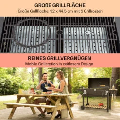 Aberdeen Double Holzkohlegrill Smoker Thermometer 2 Seitentische Mobil -Haushaltsgerätegeschäft 10040293 de 0004 usp