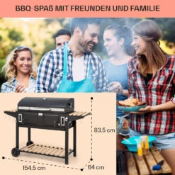 Aberdeen Double Holzkohlegrill Smoker Thermometer 2 Seitentische Mobil -Haushaltsgerätegeschäft 10040293 de 0007 usp