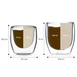 Glaswerk Mirano Doppelwandige Thermogläser Set Handgemacht Borosilikatglas -Haushaltsgerätegeschäft 10040321 yy 0007 dimensions