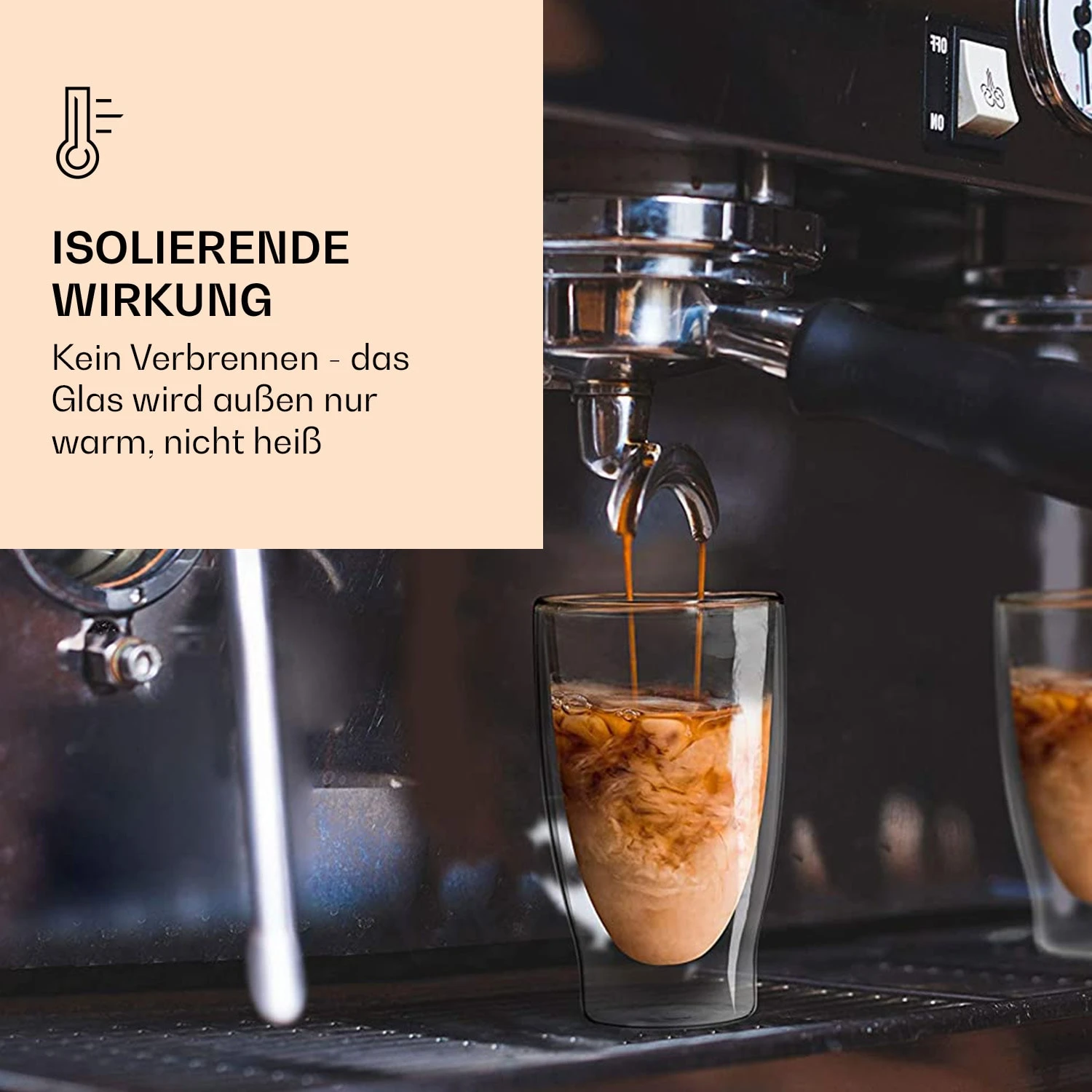 DUOS Doppelwandiges Glas 400 Ml Trinkglas Espresso Borosilikatglas 4 DUOS Doppelwandiges Glas 400 Ml Trinkglas Espresso Borosilikatglas – Bild 2