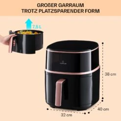 Air Bloom Heißluftfritteuse Dampffunktion 1500W 7,5 Liter 16 Programme -Haushaltsgerätegeschäft 10040495 de 0007 usp