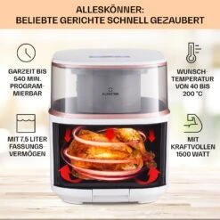 Air Bloom Heißluftfritteuse Dampffunktion 1500W 7,5 Liter 16 Programme -Haushaltsgerätegeschäft 10040496 de 0003 usp