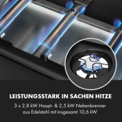 Valdosta 3.1 Gasgrill 3 X 2,8 KW + 2,5 KW Brenner Edelstahl Mobil -Haushaltsgerätegeschäft 10040704 de 0005 logo