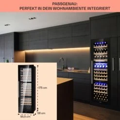 Vinsider 89 Built-In Trio Built-In Weinkühlschrank 5 – 18 °C Touch-Bedienfeld Holzregale -Haushaltsgerätegeschäft 10040720 de 0006 usp