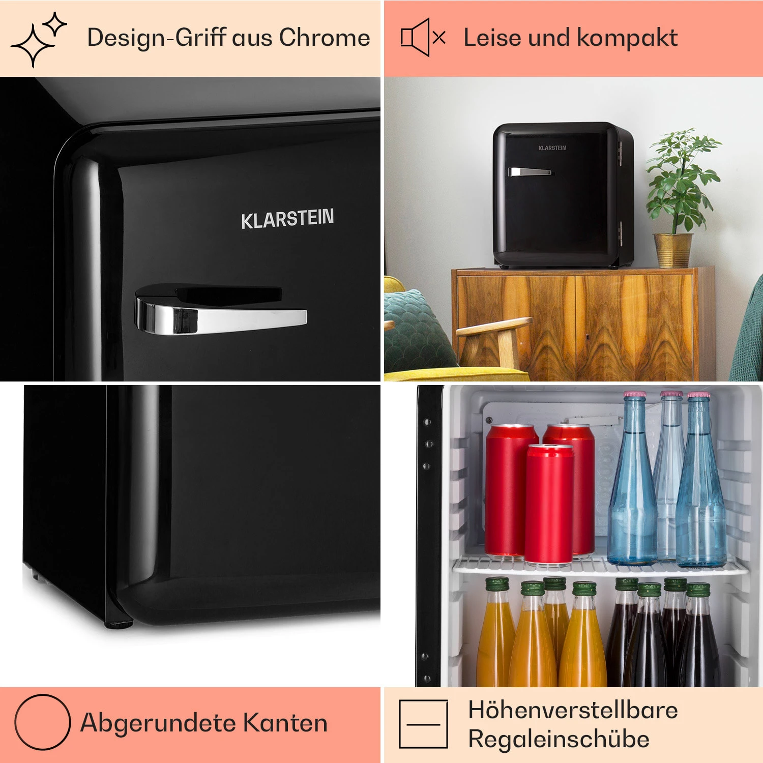 Audrey Mini Retro-Kühlschrank 48l 2 Ebenen 6 Audrey Mini Retro-Kühlschrank 48l 2 Ebenen – Bild 4