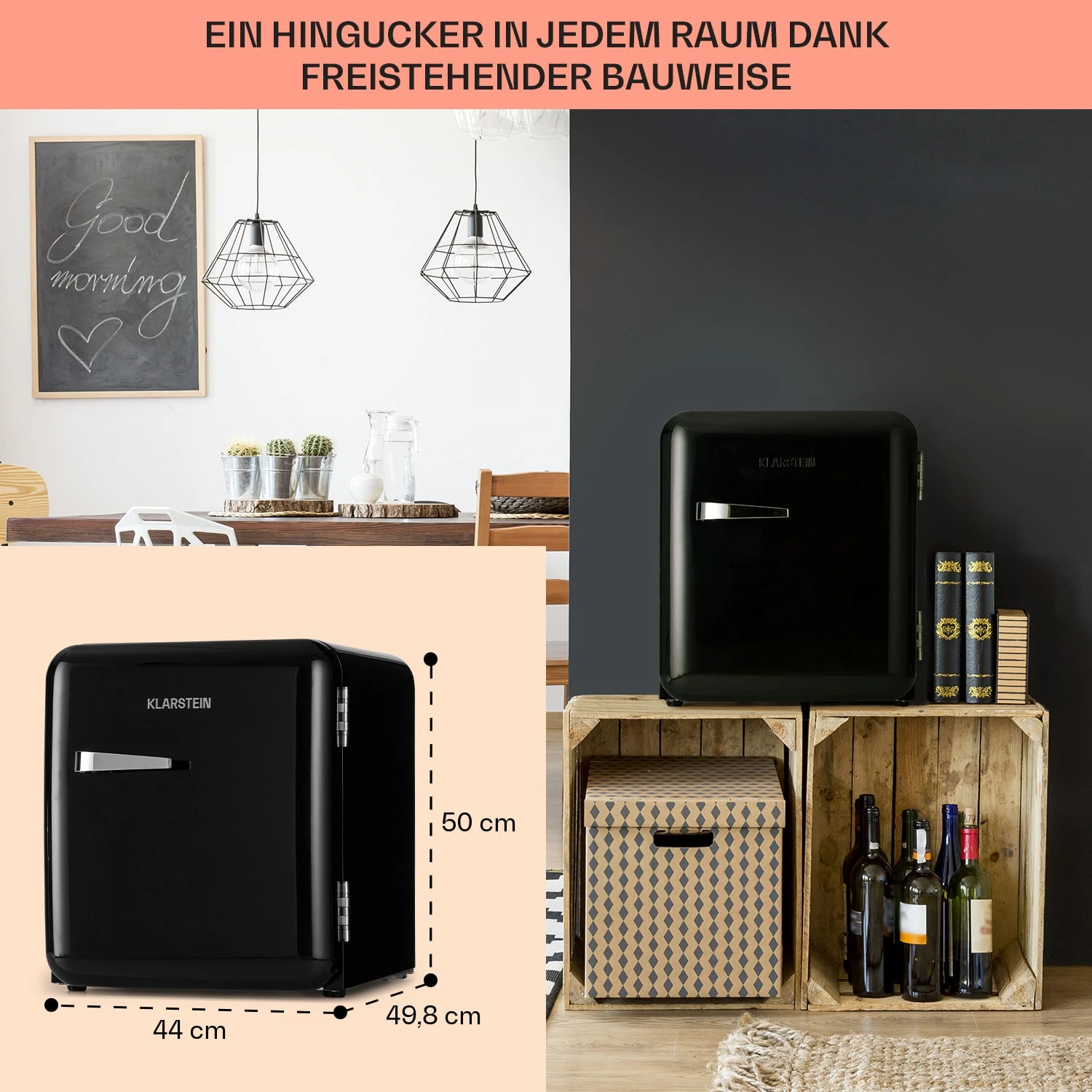 Audrey Mini Retro-Kühlschrank 48l 2 Ebenen 7 Audrey Mini Retro-Kühlschrank 48l 2 Ebenen – Bild 5