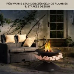 Aguilera Feuerschale Mit Grill Ø 65 Cm Holzlager Stahl -Haushaltsgerätegeschäft 10041128 de 0006 usp