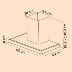 Alinea 60 Dunstabzugshaube 60cm Wandhaube WiFi A++ 500m³/h Touch 18 Alinea 60 Dunstabzugshaube 60cm Wandhaube WiFi A++ 500m³/h Touch -Haushaltsgerätegeschäft 10041173 yy 0011 dimensions