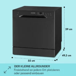 Amazonia 8 Geschirrspülmaschine 1620 Watt Für 8 Maßgedecke 49 DB Aquastop -Haushaltsgerätegeschäft 10041204 de 0005 usp