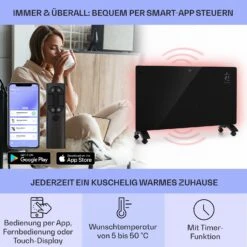 Bansin Crystal Smart Konvektions-Heizgerät 2500W 5 - 50 °C App-Steuerung -Haushaltsgerätegeschäft 10041211 de 0003 usp