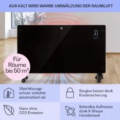 Bansin Crystal Smart Konvektions-Heizgerät 2500W 5 - 50 °C App-Steuerung -Haushaltsgerätegeschäft 10041211 de 0004 usp