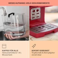 BellaVita Kaffeemaschine 3-in-1 1450 W 20 Bar Milchschäumer -Haushaltsgerätegeschäft 10041240 de 0006 usp