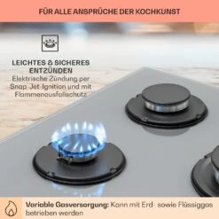 Firetale Gaskochfeld 5-flammig 70 Cm Aluminium-Brenner Inkl. Schlauch Und Druckminderer -Haushaltsgerätegeschäft 10041303 de 0005 usp