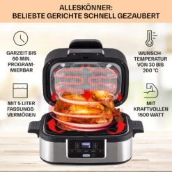 Combo Air Grill-Heißluftfritteuse 5 Programme 1500 Watt 4,5 L Grillkorb 2,5 L Frittierkorb -Haushaltsgerätegeschäft 10041330 de 0002 usp