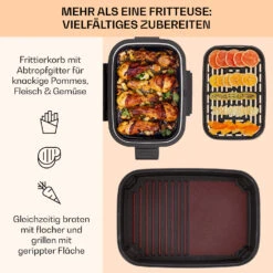 Combo Air Grill-Heißluftfritteuse 5 Programme 1500 Watt 4,5 L Grillkorb 2,5 L Frittierkorb -Haushaltsgerätegeschäft 10041330 de 0004 usp