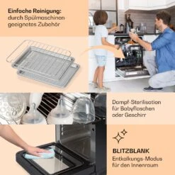 Vita Pro Heißluftfritteuse Dampfgaren 2450 W 18 Ltr 800 Ml Wassertank -Haushaltsgerätegeschäft 10041333 de 0005 usp