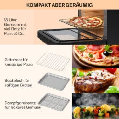 Vita Pro Heißluftfritteuse Dampfgaren 2450 W 18 Ltr 800 Ml Wassertank -Haushaltsgerätegeschäft 10041333 de 0006 usp