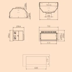 Camila Dunstabzugshaube Einbau 70 Cm 397 M³/h LED Touch Edelstahl -Haushaltsgerätegeschäft 10041346 yy 0011 dimensions