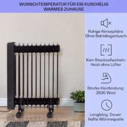 Sanford Smart Ölradiator 2500 W Leistung Wochentimer LED-Display Touch-Panel Klarstein-App -Haushaltsgerätegeschäft 10041358 de 0002 usp